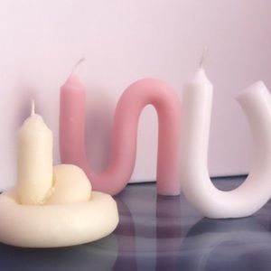Modern baby pink candle